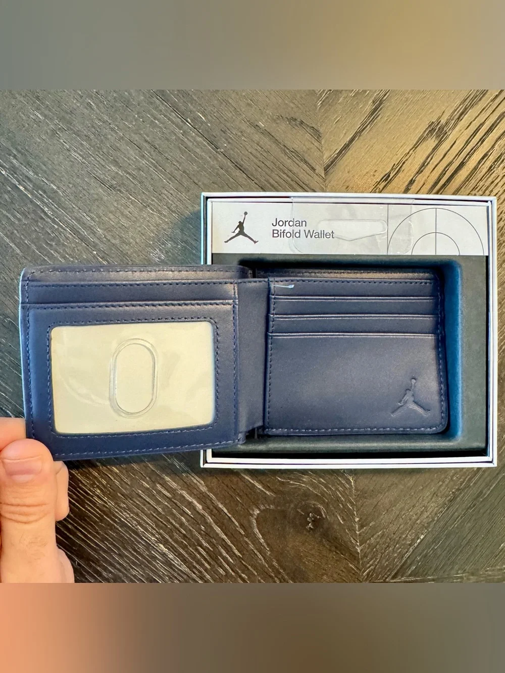 Nike Air Jordan Jumpman 23 Bifold Wallet Midnight Navy Blue NWT MA0819-U90